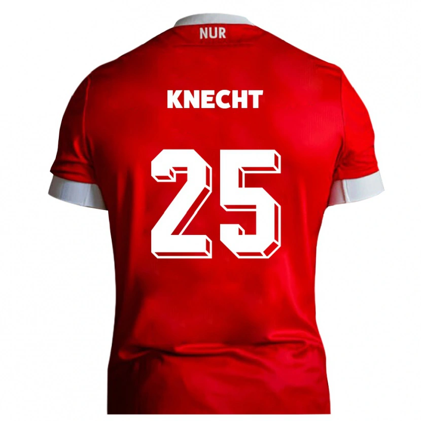 Danxen Niño Camiseta Silas Knecht #25 Rojo Blanco 1ª Equipación 2025/26 La Camisa México