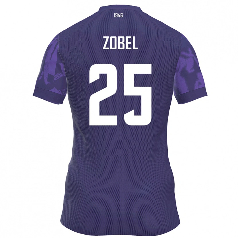 Danxen Niño Camiseta Tristan Zobel #25 Púrpura Blanco 1ª Equipación 2025/26 La Camisa México