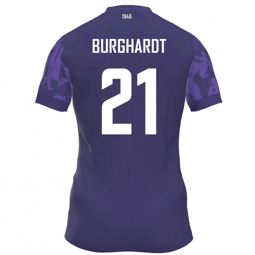 Danxen Niño Camiseta Maxim Burghardt #21 Púrpura Blanco 1ª Equipación 2025/26 La Camisa México