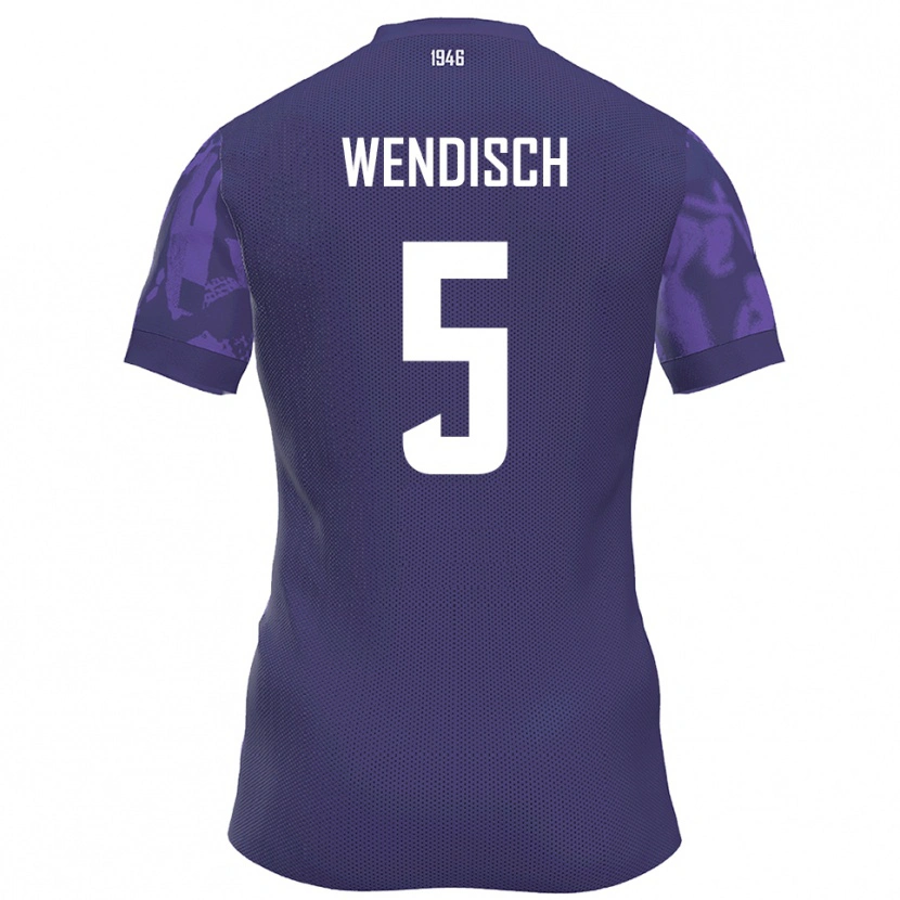 Danxen Niño Camiseta Pascal Wendisch #5 Púrpura Blanco 1ª Equipación 2025/26 La Camisa México