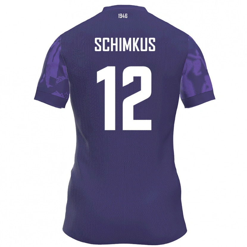 Danxen Niño Camiseta Lukas Schimkus #12 Púrpura Blanco 1ª Equipación 2025/26 La Camisa México