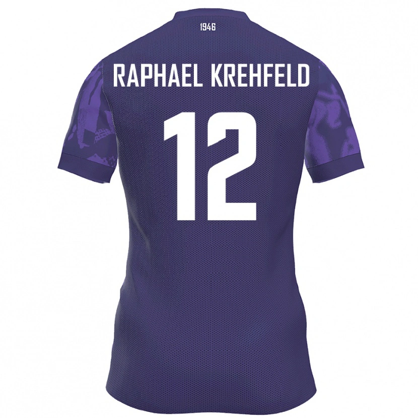 Danxen Niño Camiseta Luca Raphael Krehfeld #12 Púrpura Blanco 1ª Equipación 2025/26 La Camisa México