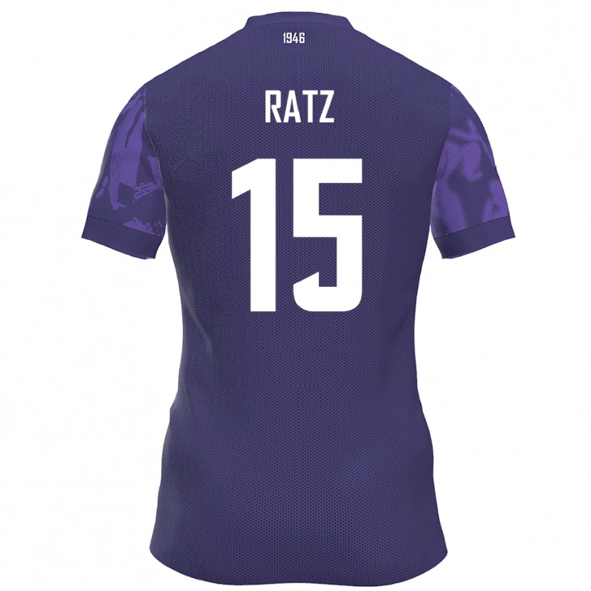 Danxen Niño Camiseta Hermann Ratz #15 Púrpura Blanco 1ª Equipación 2025/26 La Camisa México