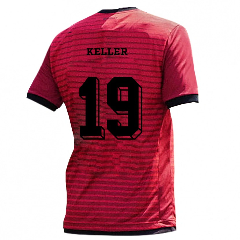 Danxen Niño Camiseta Tom Keller #19 Rojo Negro 1ª Equipación 2025/26 La Camisa México