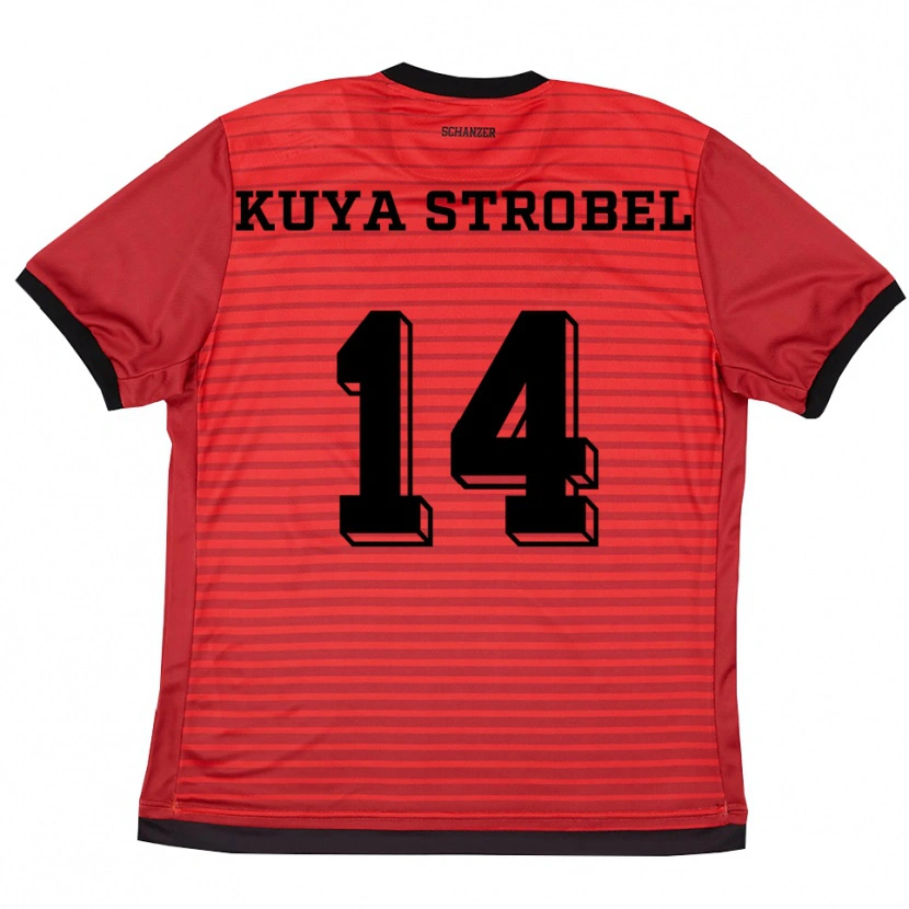 Danxen Niño Camiseta Melissa Kuya Strobel #14 Rojo Negro 1ª Equipación 2025/26 La Camisa México