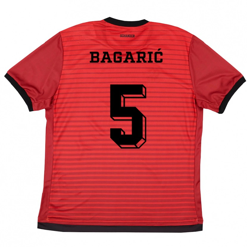 Danxen Niño Camiseta Tomislav Bagarić #5 Rojo Negro 1ª Equipación 2025/26 La Camisa México