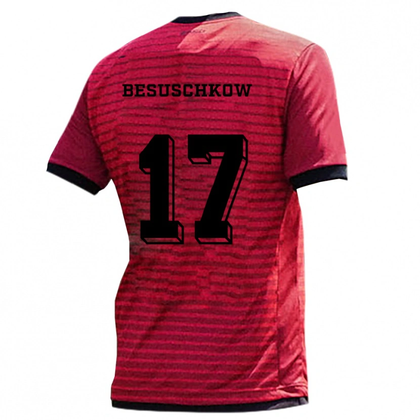 Danxen Niño Camiseta Max Besuschkow #17 Rojo Negro 1ª Equipación 2025/26 La Camisa México