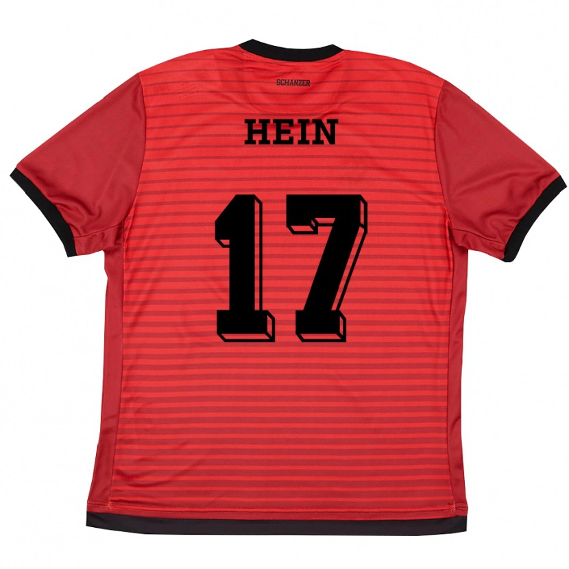 Danxen Niño Camiseta Leonie Hein #17 Rojo Negro 1ª Equipación 2025/26 La Camisa México