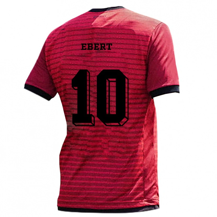Danxen Niño Camiseta Lisa Ebert #10 Rojo Negro 1ª Equipación 2025/26 La Camisa México