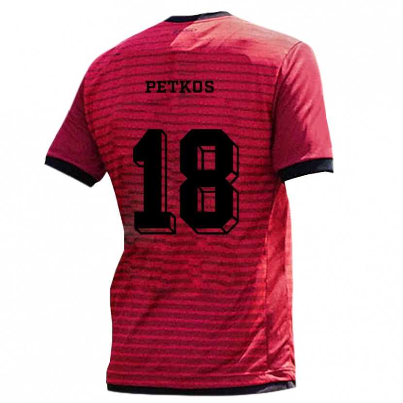 Danxen Niño Camiseta Ioannis Petkos #18 Rojo Negro 1ª Equipación 2025/26 La Camisa México