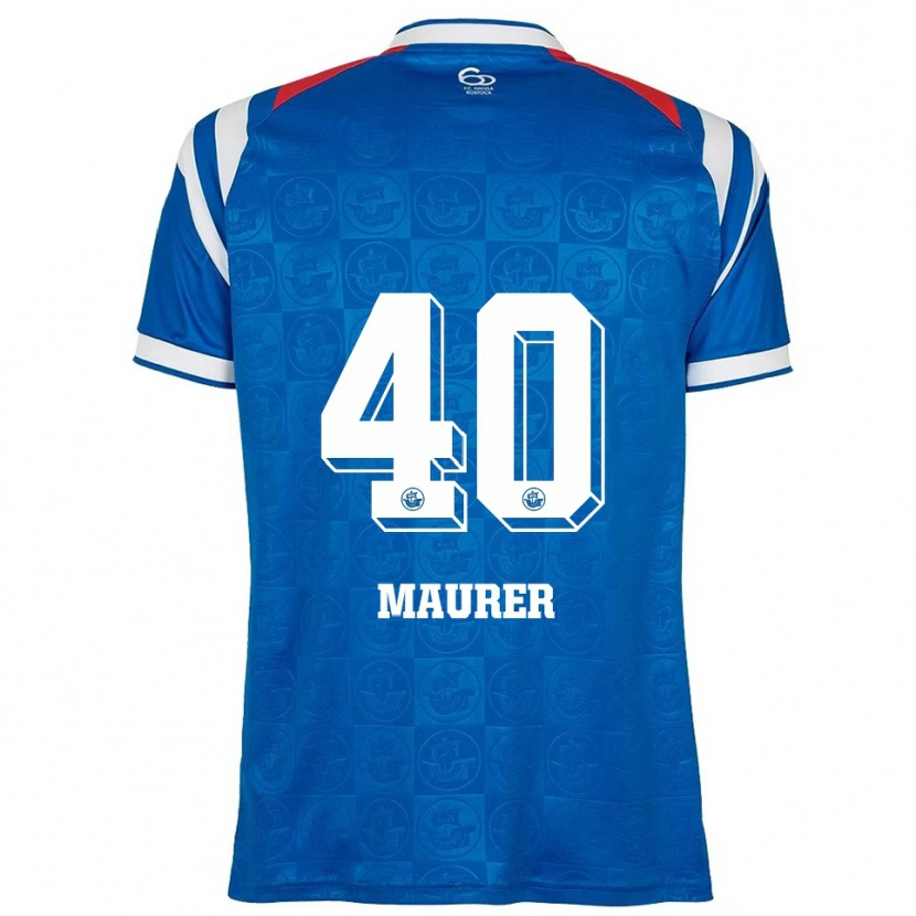 Danxen Niño Camiseta Erik Maurer #40 Azul Blanco Rojo 1ª Equipación 2025/26 La Camisa México