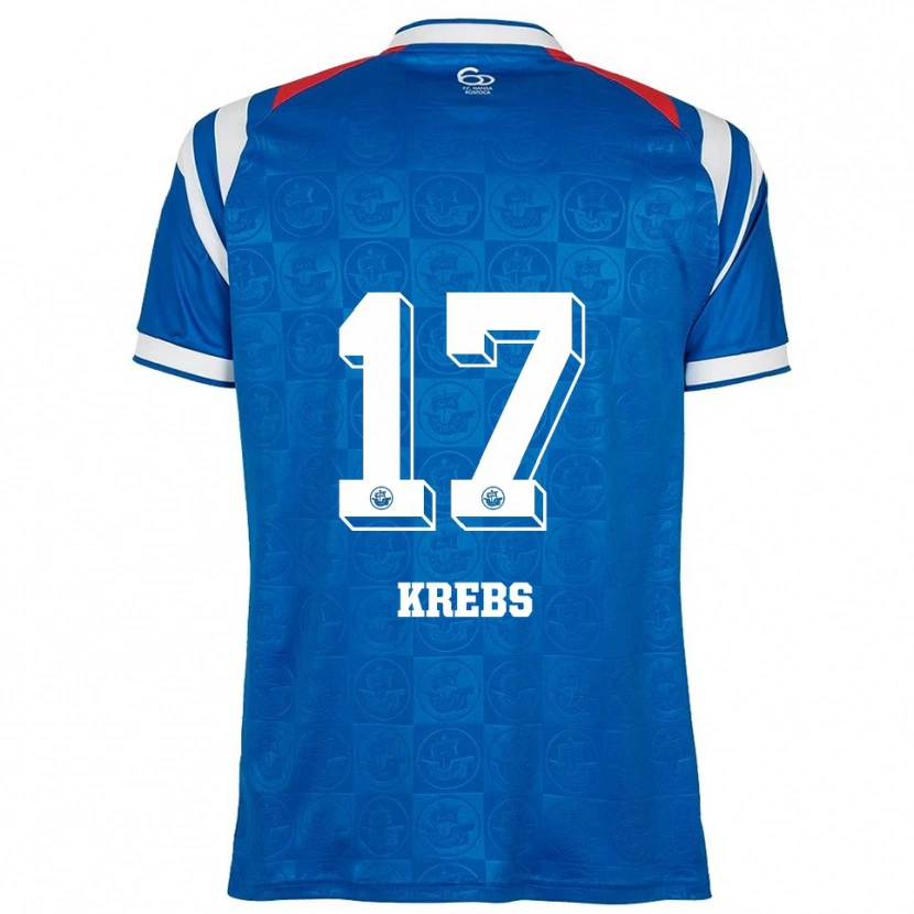 Danxen Niño Camiseta Mattes Krebs #17 Azul Blanco Rojo 1ª Equipación 2025/26 La Camisa México