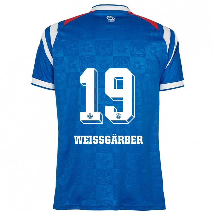 Danxen Niño Camiseta Ronja Weißgärber #19 Azul Blanco Rojo 1ª Equipación 2025/26 La Camisa México