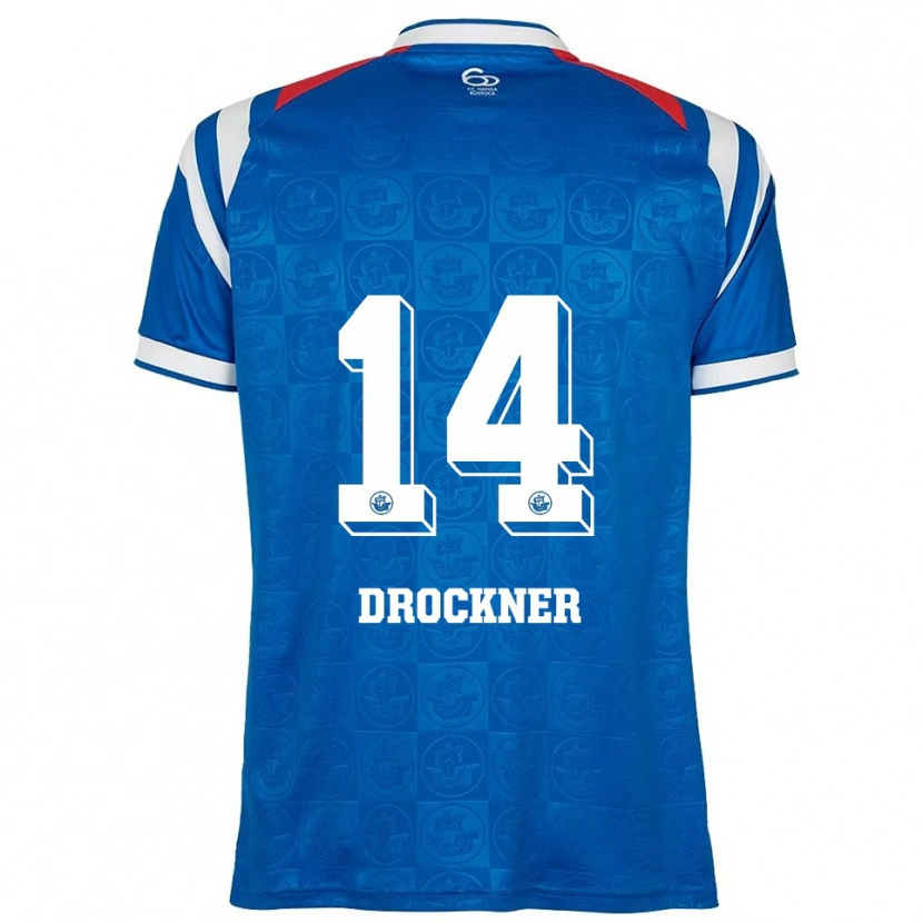 Danxen Niño Camiseta Malin Drockner #14 Azul Blanco Rojo 1ª Equipación 2025/26 La Camisa México