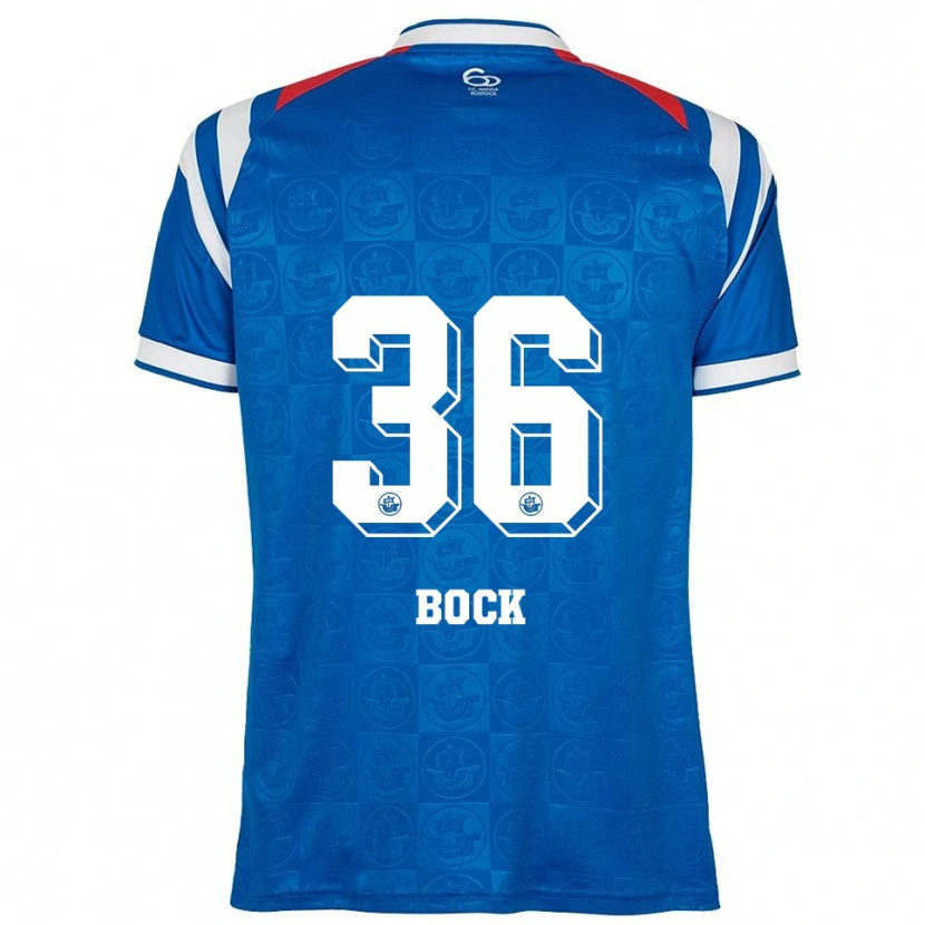 Danxen Niño Camiseta Fiete Bock #36 Azul Blanco Rojo 1ª Equipación 2025/26 La Camisa México