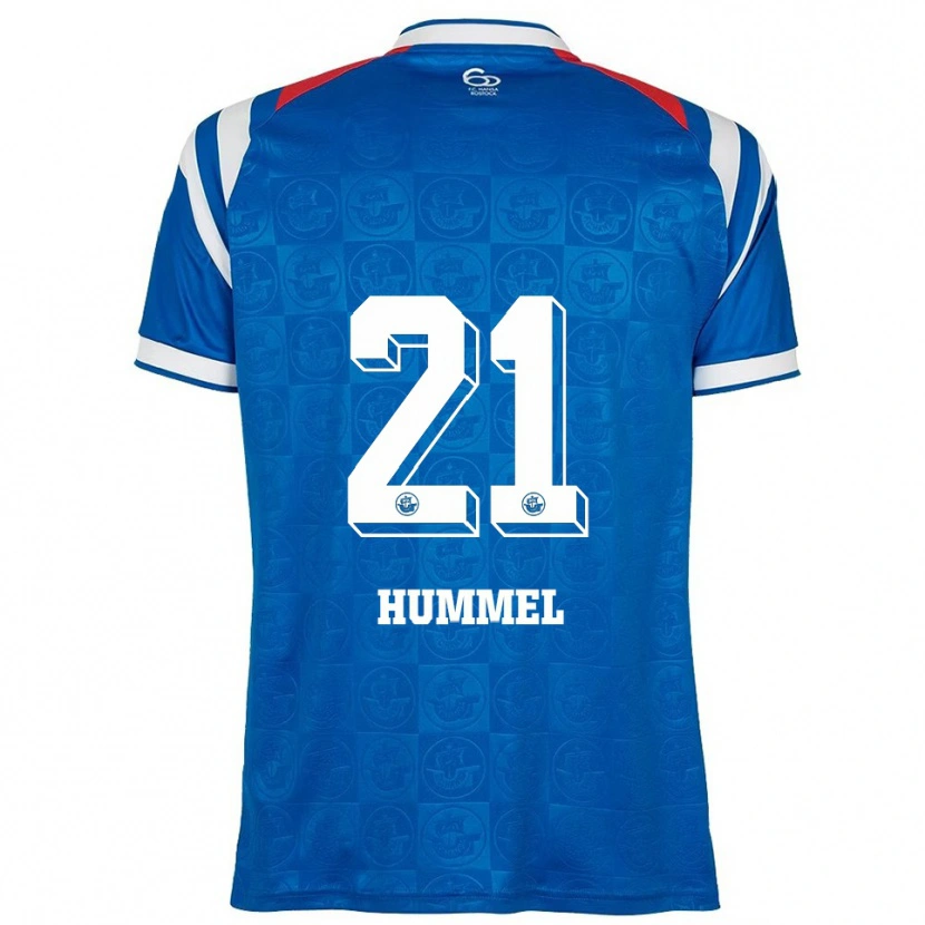 Danxen Niño Camiseta David Hummel #21 Azul Blanco Rojo 1ª Equipación 2025/26 La Camisa México