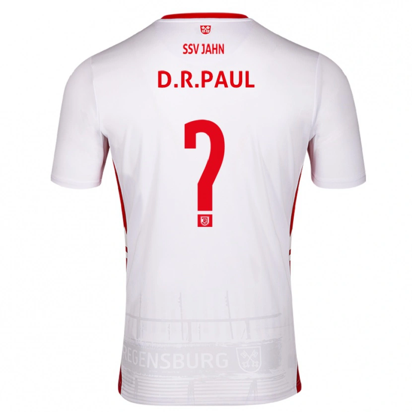 Danxen Niño Camiseta David Rodríguez Paul #0 Blanco Rojo 1ª Equipación 2025/26 La Camisa México