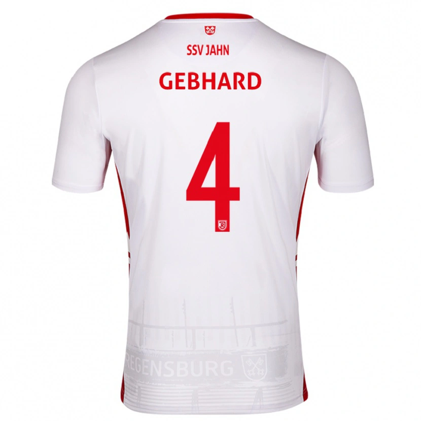 Danxen Niño Camiseta Paul Gebhard #4 Blanco Rojo 1ª Equipación 2025/26 La Camisa México