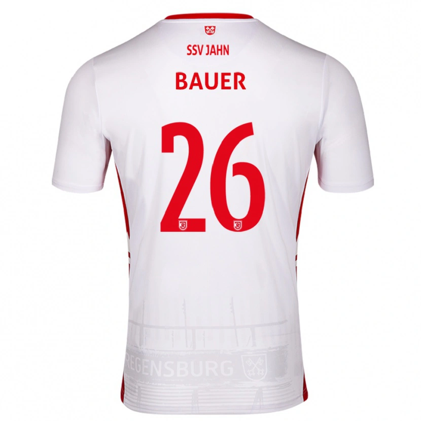 Danxen Niño Camiseta Benedikt Bauer #26 Blanco Rojo 1ª Equipación 2025/26 La Camisa México