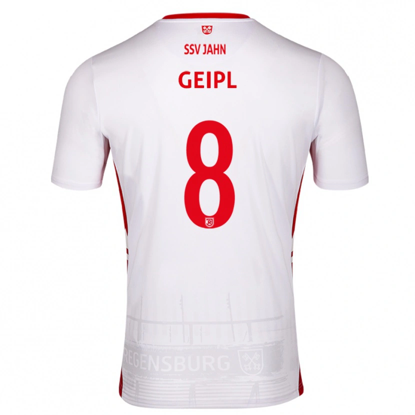 Danxen Niño Camiseta Andreas Geipl #8 Blanco Rojo 1ª Equipación 2025/26 La Camisa México