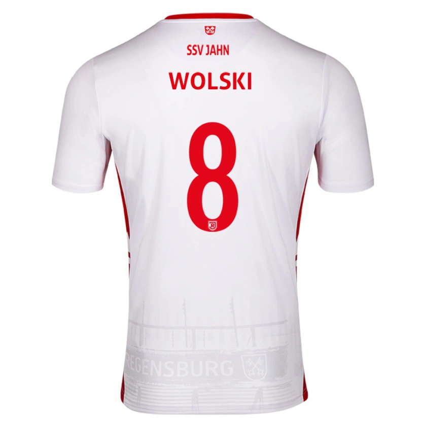 Danxen Niño Camiseta Oliver Wolski #8 Blanco Rojo 1ª Equipación 2025/26 La Camisa México