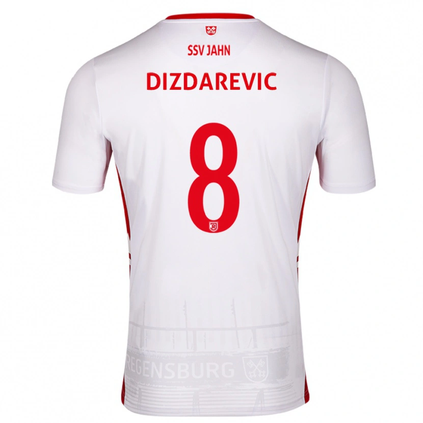 Danxen Niño Camiseta Arian Dizdarevic #8 Blanco Rojo 1ª Equipación 2025/26 La Camisa México