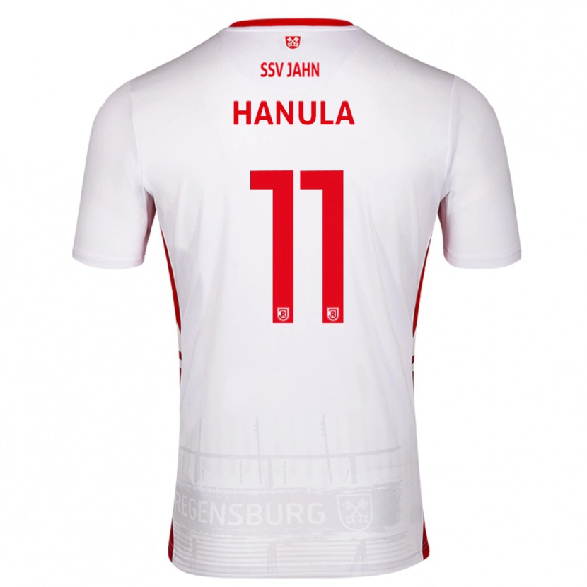 Danxen Niño Camiseta Fabian Hanula #11 Blanco Rojo 1ª Equipación 2025/26 La Camisa México