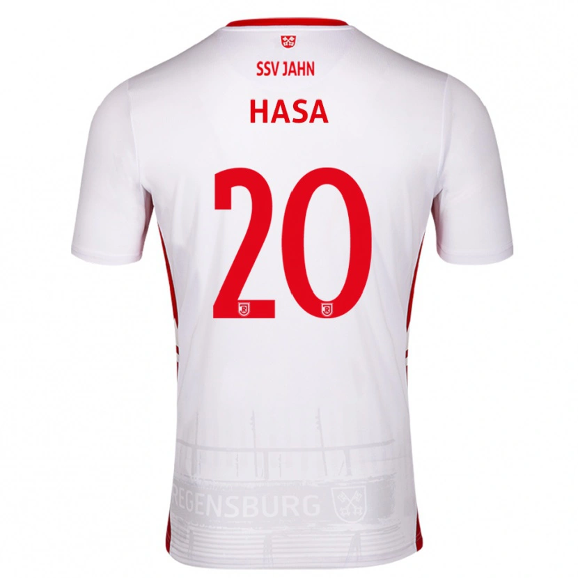 Danxen Niño Camiseta Samuel Hasa #20 Blanco Rojo 1ª Equipación 2025/26 La Camisa México