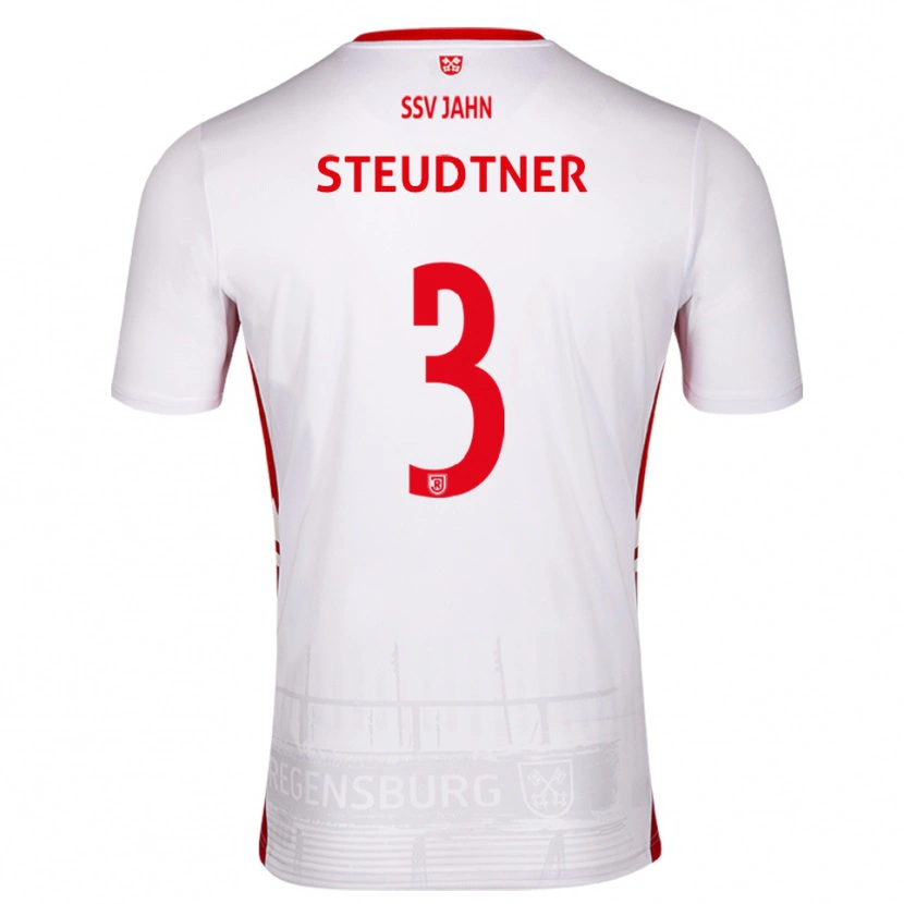 Danxen Niño Camiseta Raphael Steudtner #3 Blanco Rojo 1ª Equipación 2025/26 La Camisa México