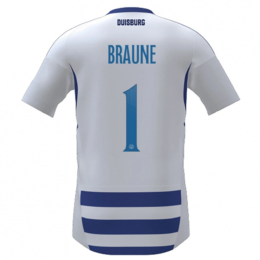 Danxen Niño Camiseta Maximilian Braune #1 Blanco Azul 1ª Equipación 2025/26 La Camisa México