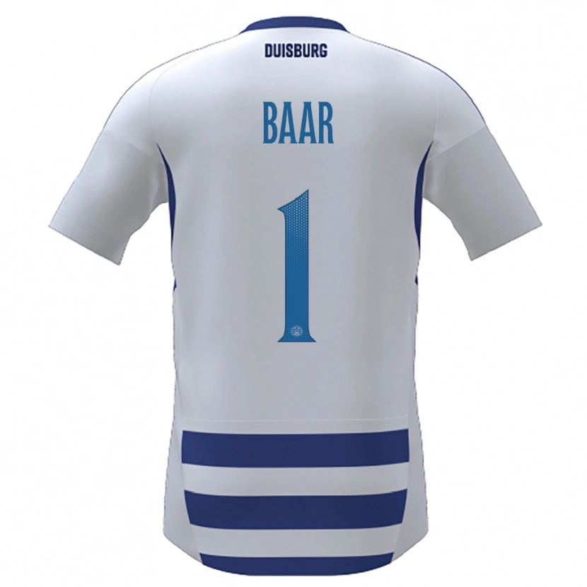 Danxen Niño Camiseta Alina Baar #1 Blanco Azul 1ª Equipación 2025/26 La Camisa México