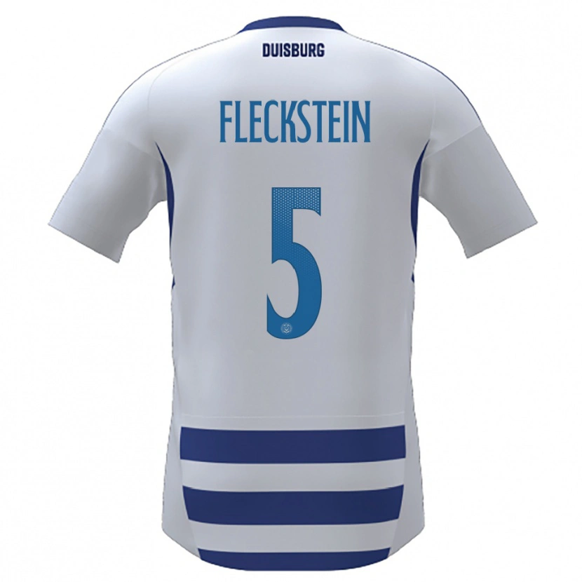 Danxen Niño Camiseta Tobias Fleckstein #5 Blanco Azul 1ª Equipación 2025/26 La Camisa México
