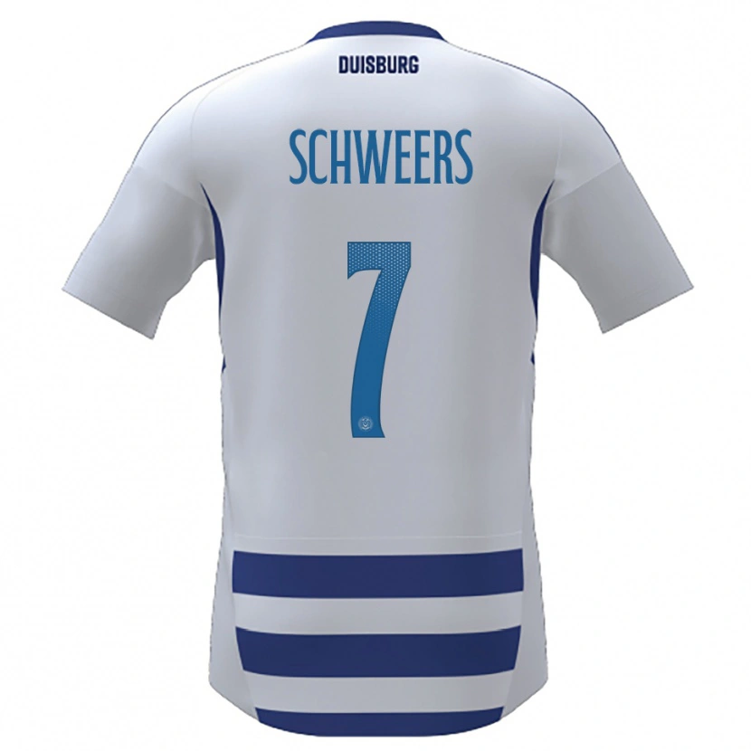Danxen Niño Camiseta Farah Schweers #7 Blanco Azul 1ª Equipación 2025/26 La Camisa México