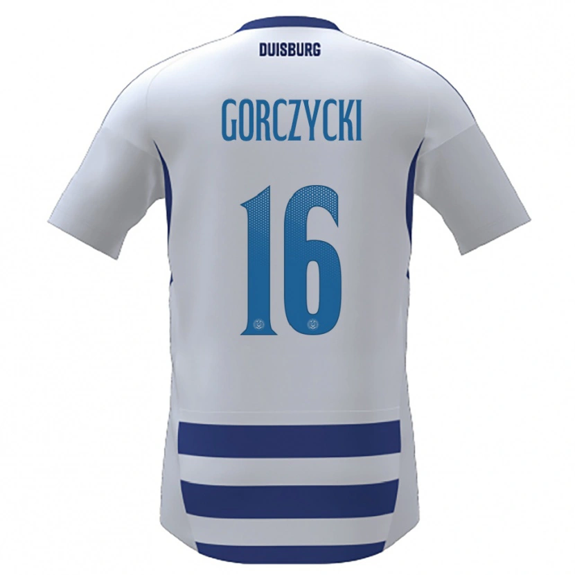 Danxen Niño Camiseta Adrian Gorczycki #16 Blanco Azul 1ª Equipación 2025/26 La Camisa México