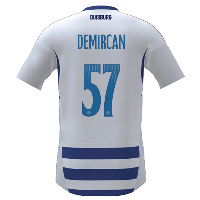 Danxen Niño Camiseta Zarife Demircan #57 Blanco Azul 1ª Equipación 2025/26 La Camisa México