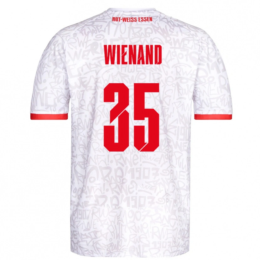 Danxen Niño Camiseta Felix Wienand #35 Blanco Rojo 1ª Equipación 2025/26 La Camisa México
