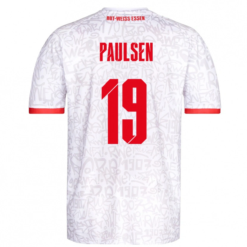 Danxen Niño Camiseta Marvin Paulsen #19 Blanco Rojo 1ª Equipación 2025/26 La Camisa México