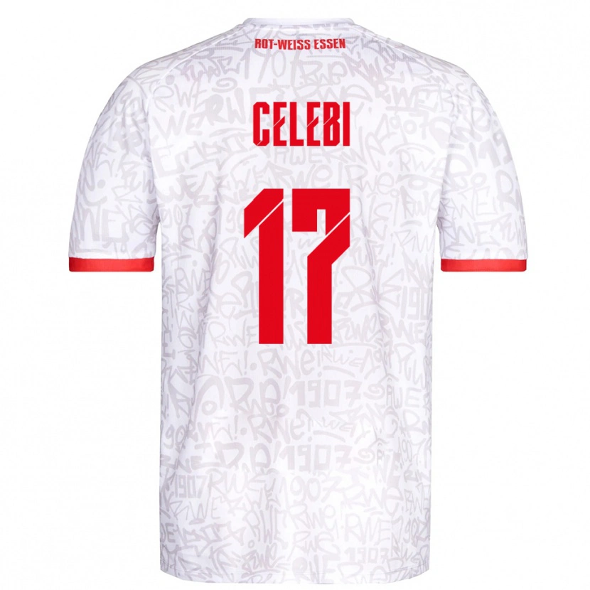 Danxen Niño Camiseta Ekin Celebi #17 Blanco Rojo 1ª Equipación 2025/26 La Camisa México