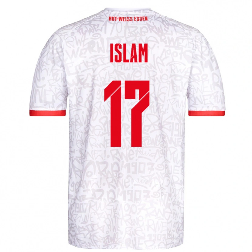 Danxen Niño Camiseta Arda Islam #17 Blanco Rojo 1ª Equipación 2025/26 La Camisa México