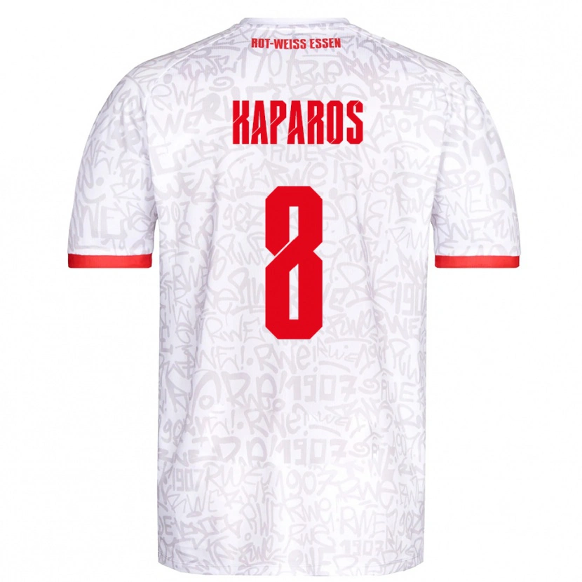 Danxen Niño Camiseta Jimmy Kaparos #8 Blanco Rojo 1ª Equipación 2025/26 La Camisa México
