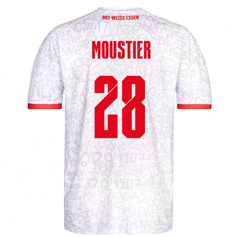 Danxen Niño Camiseta Tom Moustier #28 Blanco Rojo 1ª Equipación 2025/26 La Camisa México
