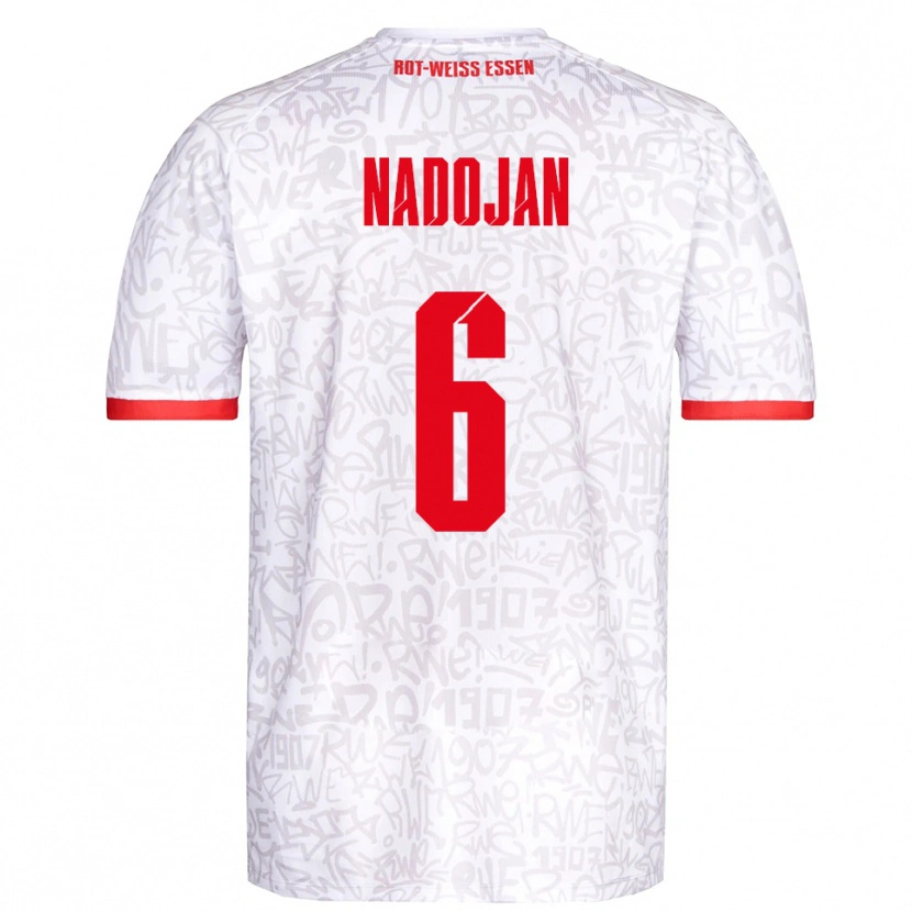 Danxen Niño Camiseta Aslan Nadojan #6 Blanco Rojo 1ª Equipación 2025/26 La Camisa México