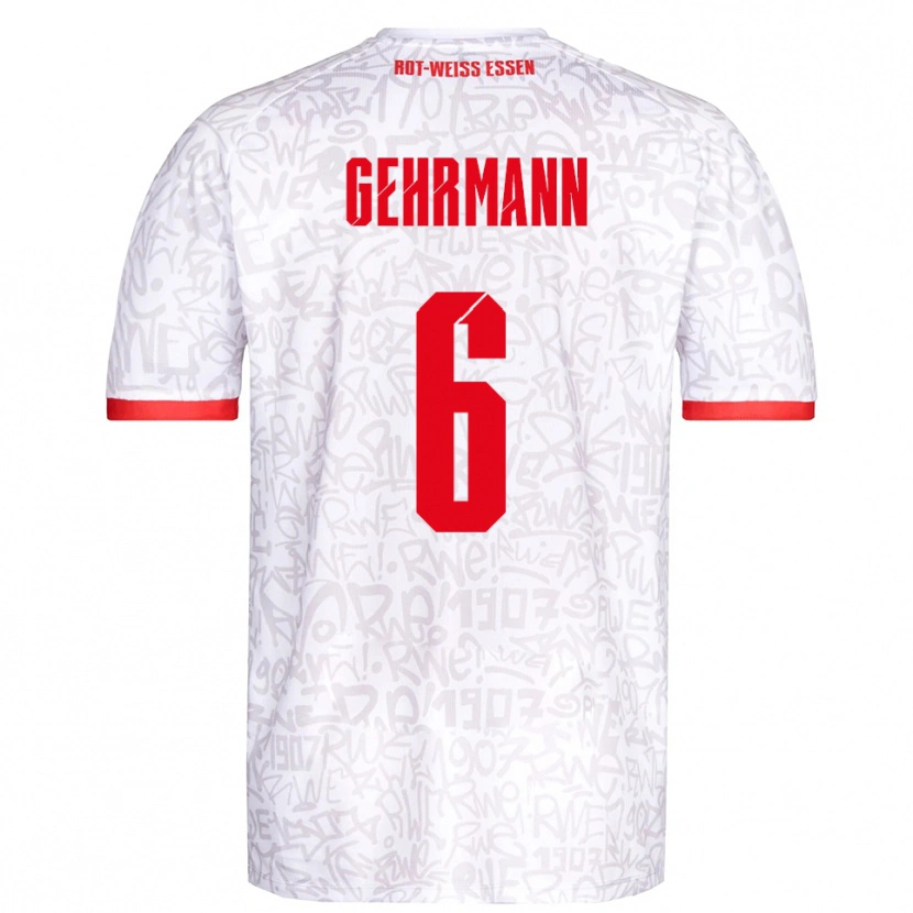 Danxen Niño Camiseta Fabian Gehrmann #6 Blanco Rojo 1ª Equipación 2025/26 La Camisa México