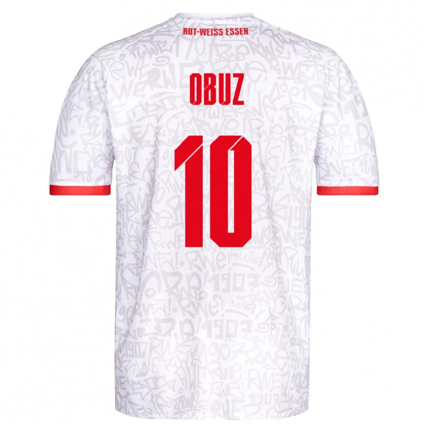 Danxen Niño Camiseta Marvin Obuz #10 Blanco Rojo 1ª Equipación 2025/26 La Camisa México