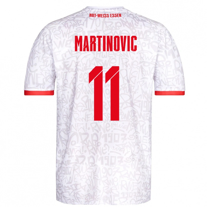 Danxen Niño Camiseta Dominik Martinovic #11 Blanco Rojo 1ª Equipación 2025/26 La Camisa México