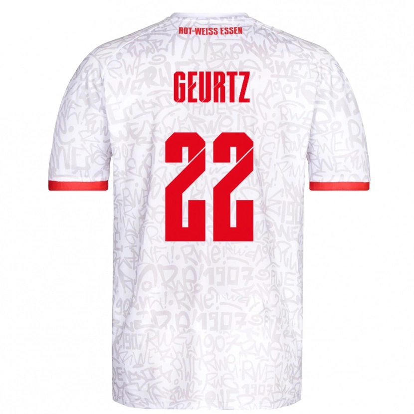 Danxen Niño Camiseta Jan-Luca Geurtz #22 Blanco Rojo 1ª Equipación 2025/26 La Camisa México
