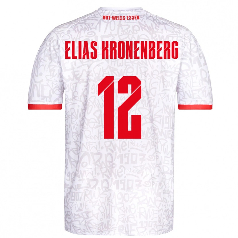 Danxen Niño Camiseta Sebastian Elias Kronenberg #12 Blanco Rojo 1ª Equipación 2025/26 La Camisa México