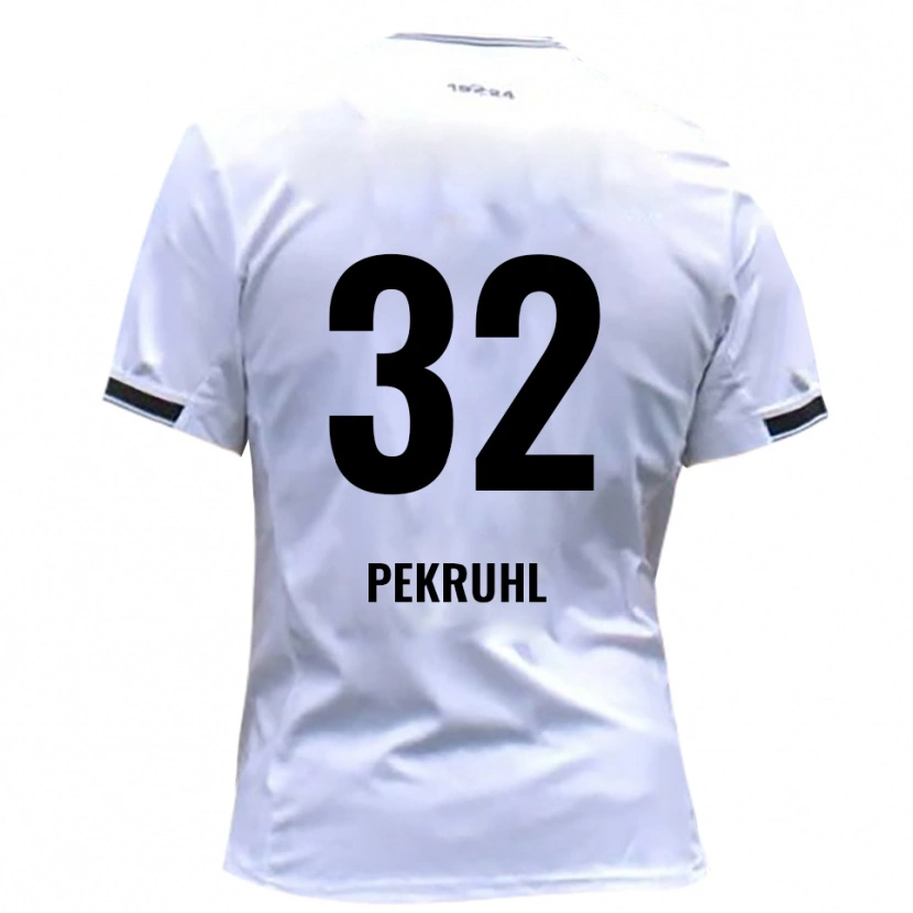 Danxen Niño Camiseta Fabian Pekruhl #32 Blanco Rojo 1ª Equipación 2025/26 La Camisa México