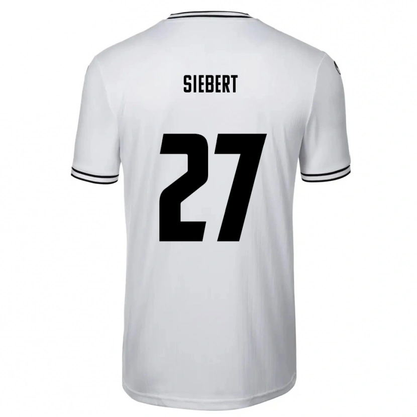 Danxen Niño Camiseta Marcel Siebert #27 Blanco Negro 1ª Equipación 2025/26 La Camisa México