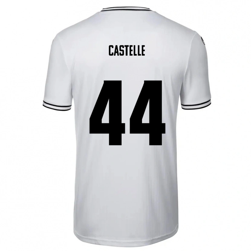 Danxen Niño Camiseta Niklas Castelle #44 Blanco Negro 1ª Equipación 2025/26 La Camisa México